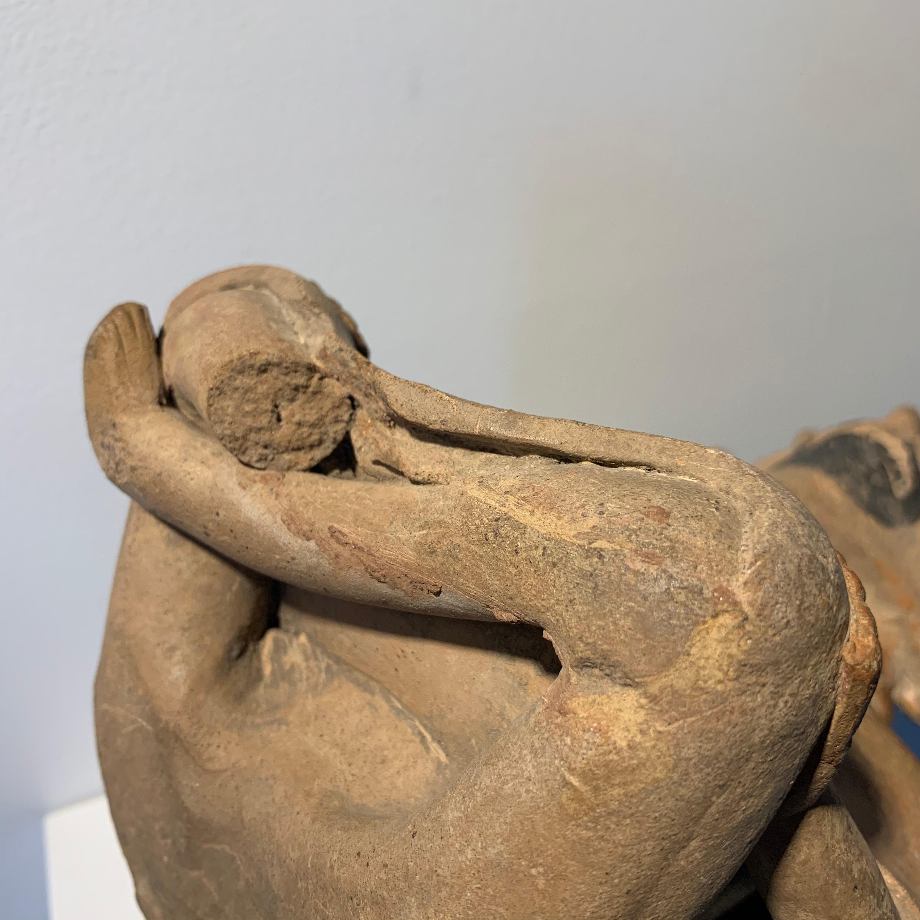 Veracruz Mexico Pre-Columbian ceramic Warrior figure sculpture For Sale 3