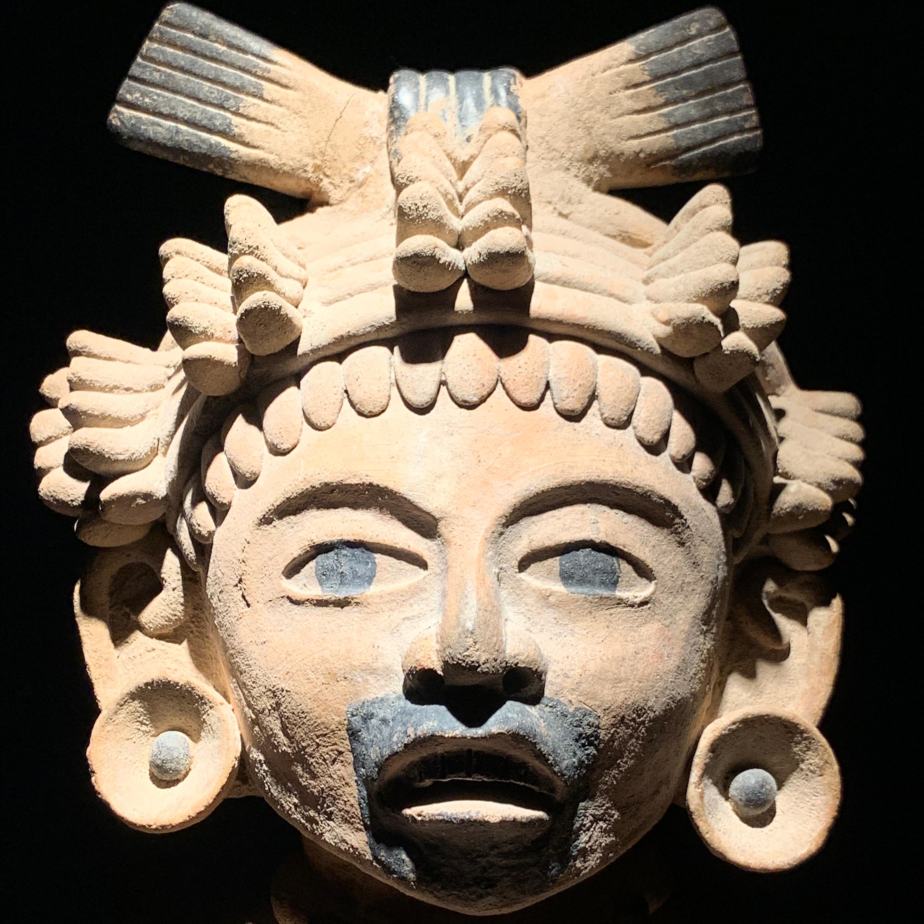 Veracruz Mexico Pre-Columbian ceramic Warrior figure sculpture - Sculpture by Unknown