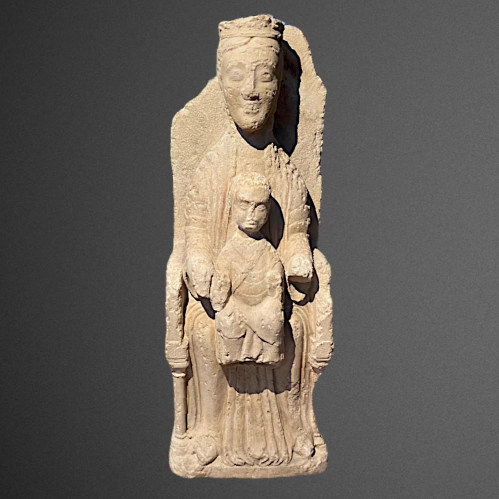 Vierge en majesté assise romane. Sedes Sapientiae. - Sculpture di Unknown