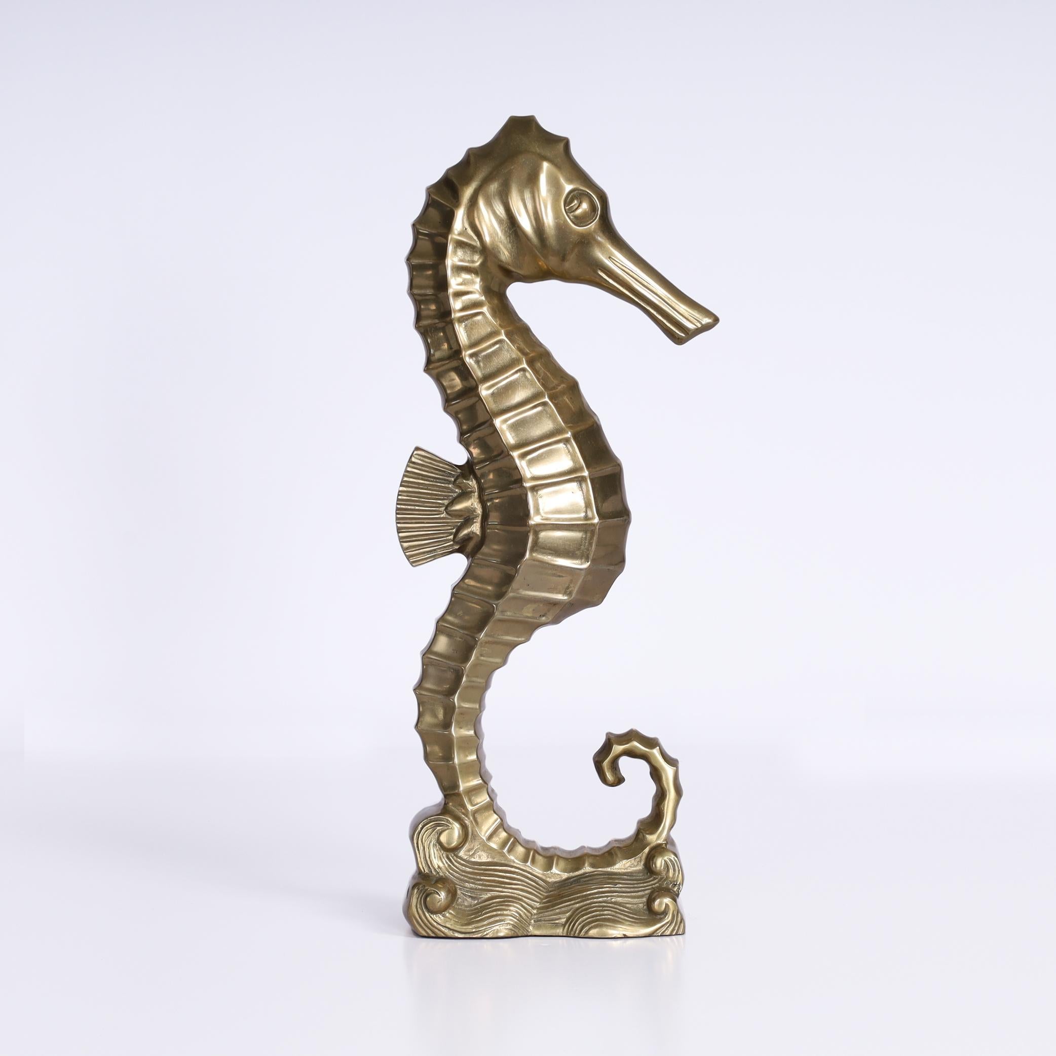 Vintage-Seepferdchen-Skulptur oder Figur im Art-déco-Stil – Sculpture von Unknown