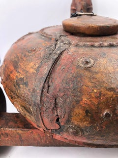 Vintage Asian Wooden Toy Horse, red, orange