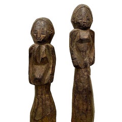Vintage Hand Carved African Figures – a Pair