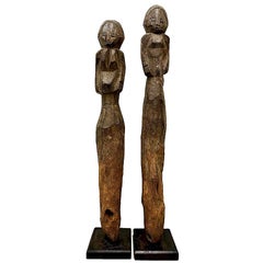 Vintage Hand Carved African Figures – a Pair