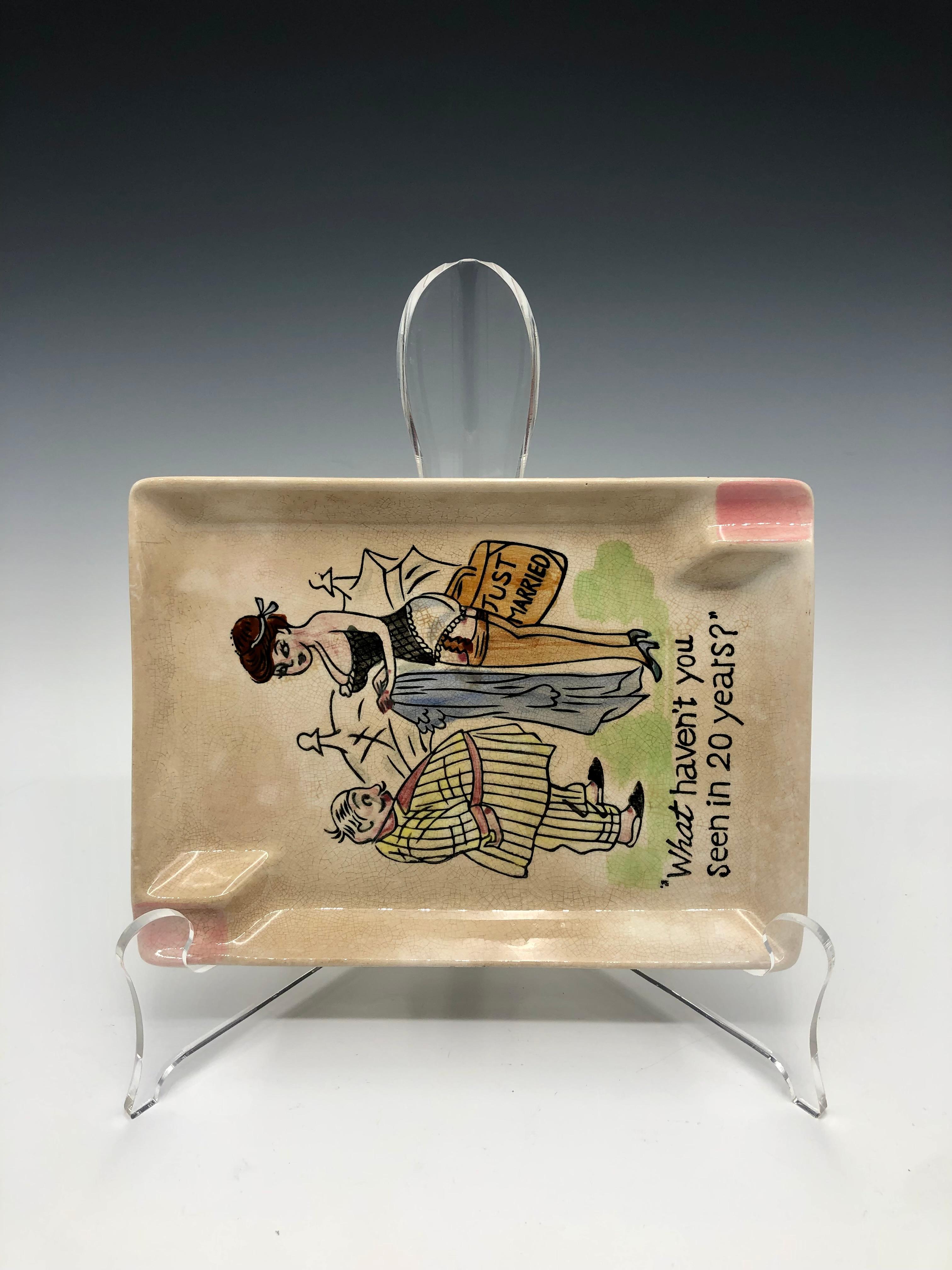 Vintage Comic Porzellan Aschenbecher, Auffangschale, Tablett – Sculpture von Unknown
