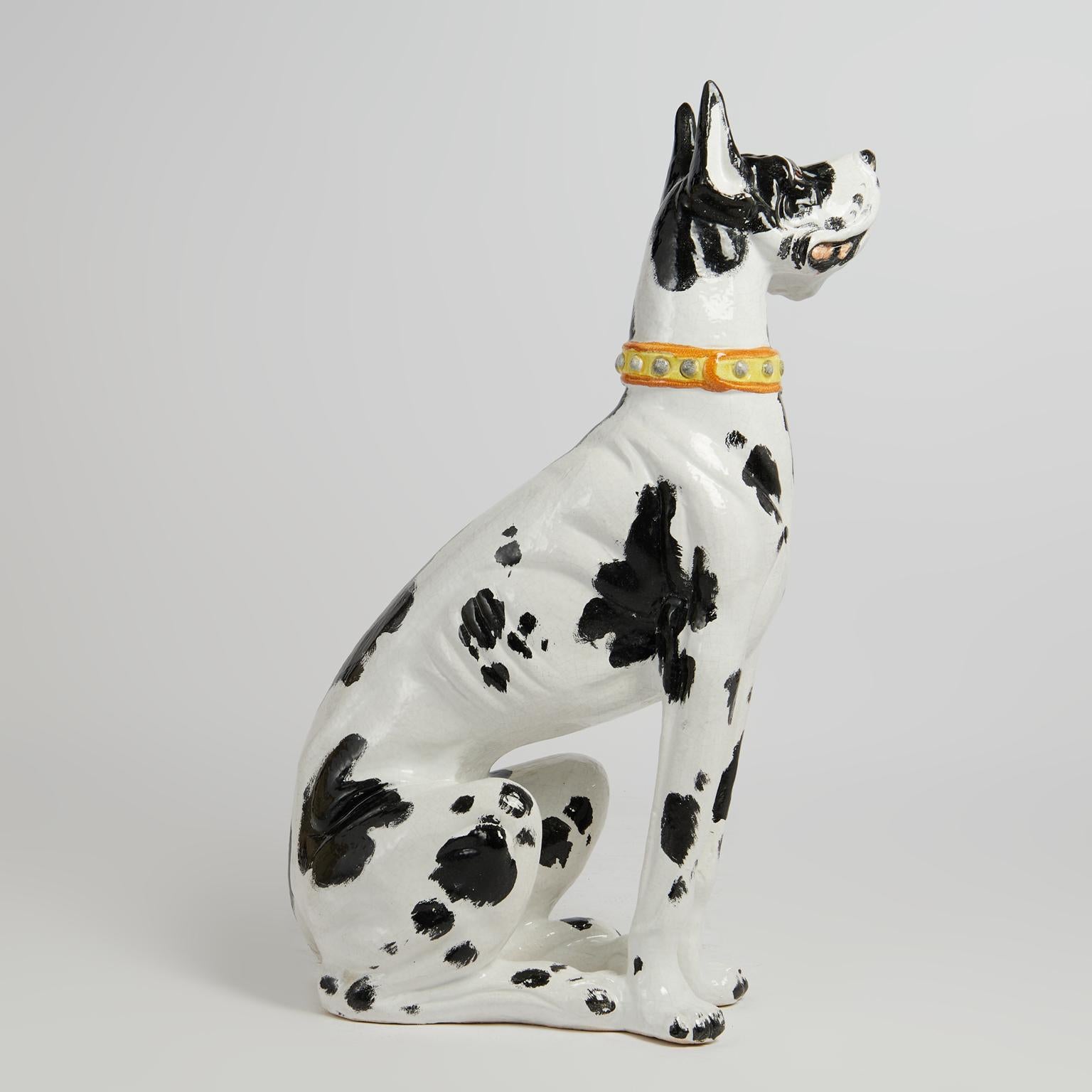 Sculpture italienne vintage du dogue vernissé en vente 3