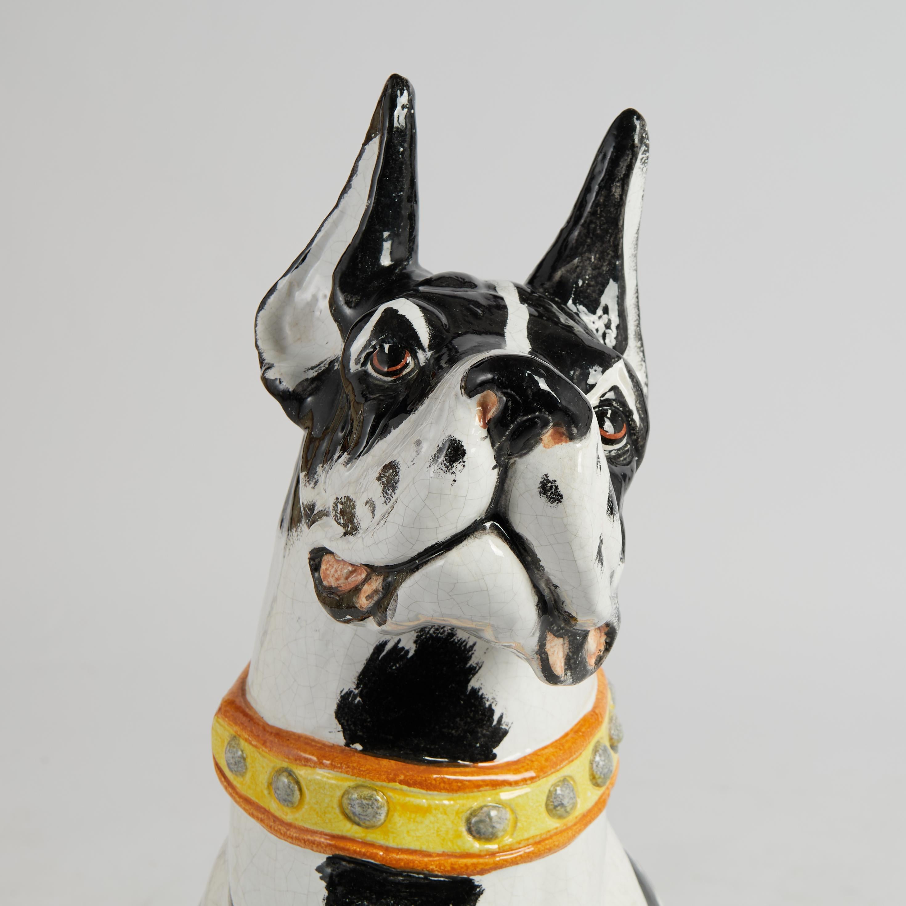 Sculpture italienne vintage du dogue vernissé en vente 4