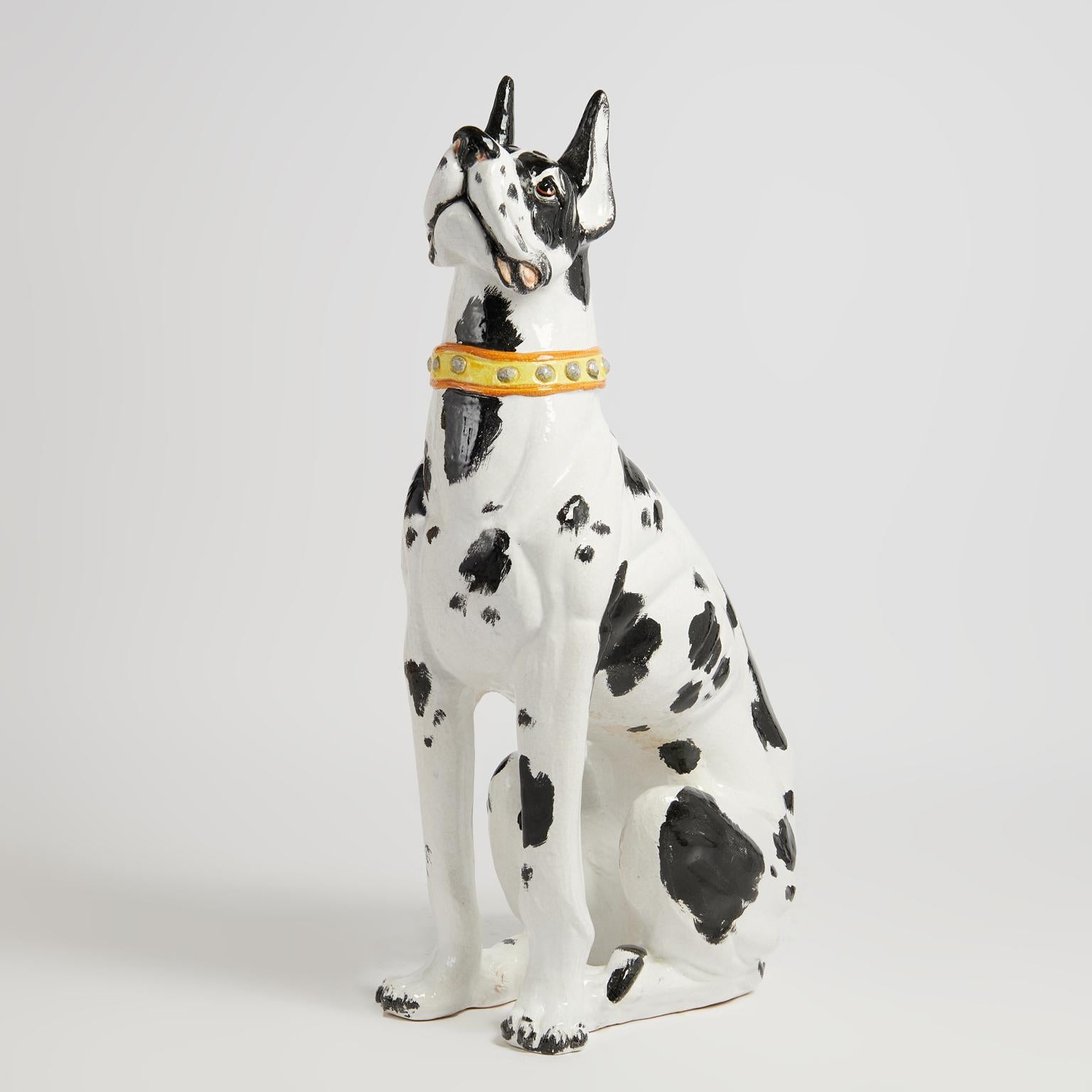 Vintage Italienisch glasiert Dogge Skulptur