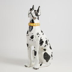 Vintage Italienisch glasiert Dogge Skulptur