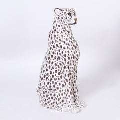 Vintage Italian Glazed Terra Cotta Cheetah