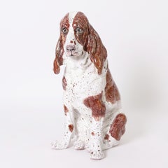 Vintage Italienisch glasiert Terrakotta Hund