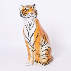 Vintage Italian Glazed Terra Cotta Tiger