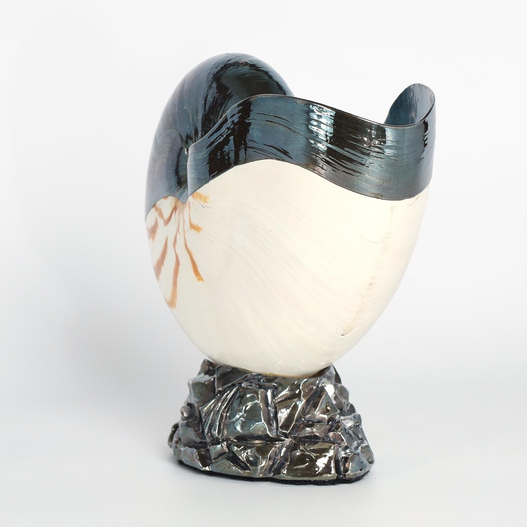 Vintage Italian Silvered Nautilus Shell By Ruzzetti & Gow For Sale 1