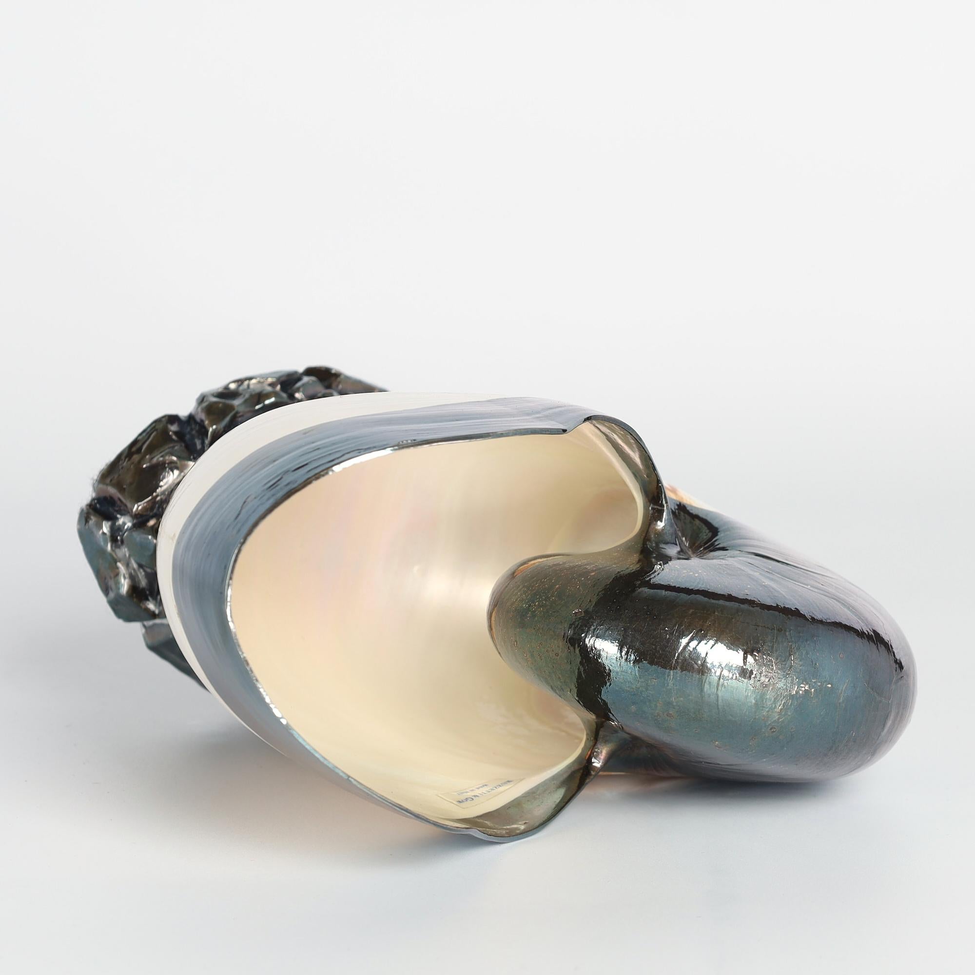 Vintage Italian Silvered Nautilus Shell By Ruzzetti & Gow For Sale 3