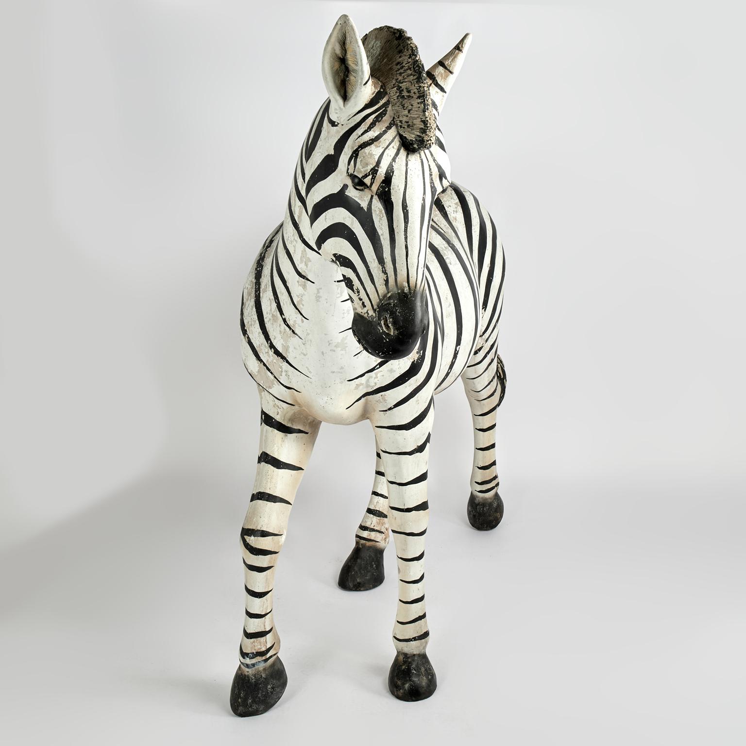 Modelo o Escultura Vintage de Cebra de Tamaño Natural en venta 2