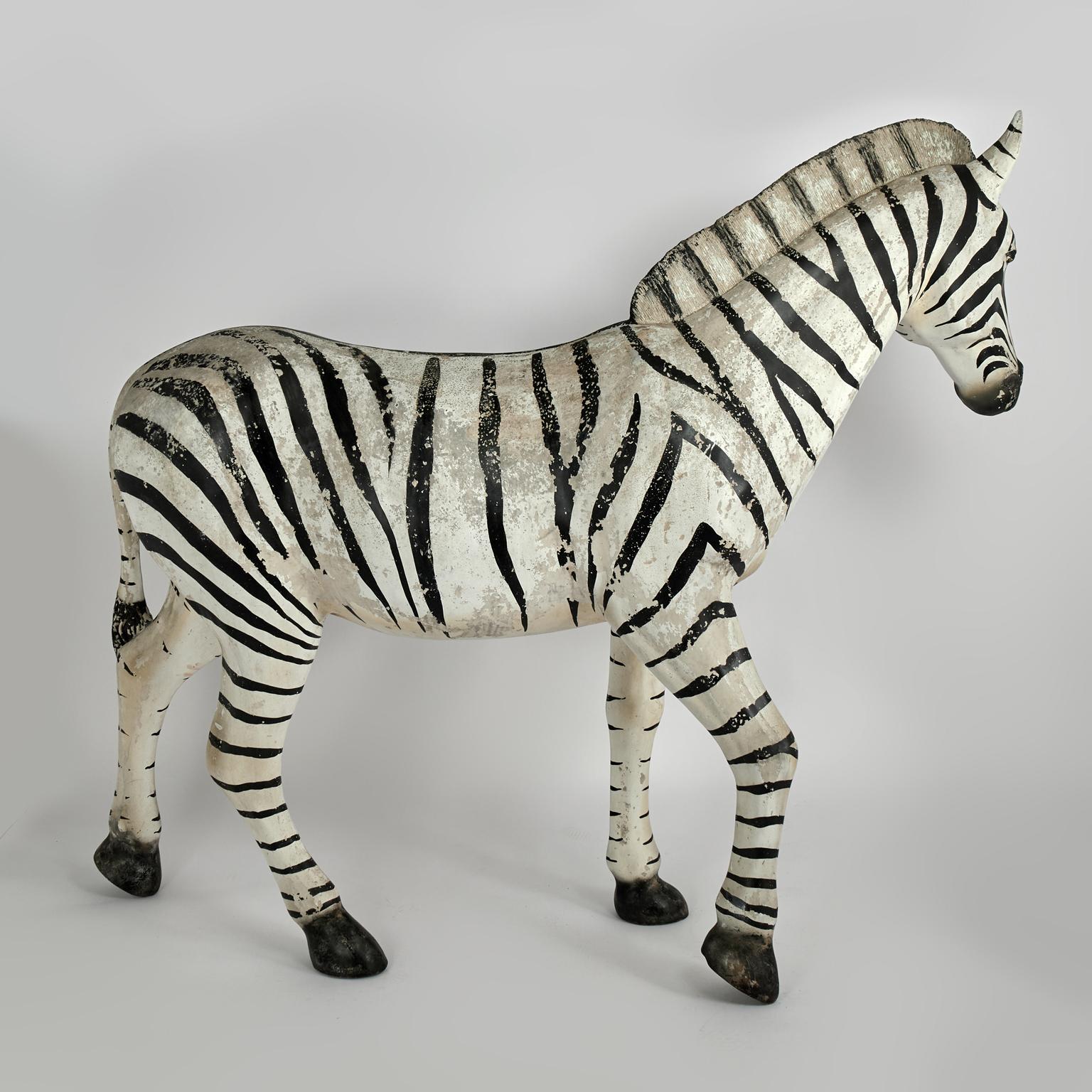 Modelo o Escultura Vintage de Cebra de Tamaño Natural en venta 3