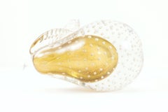 Vintage Murano Glass Pear Paperweight Sculpture