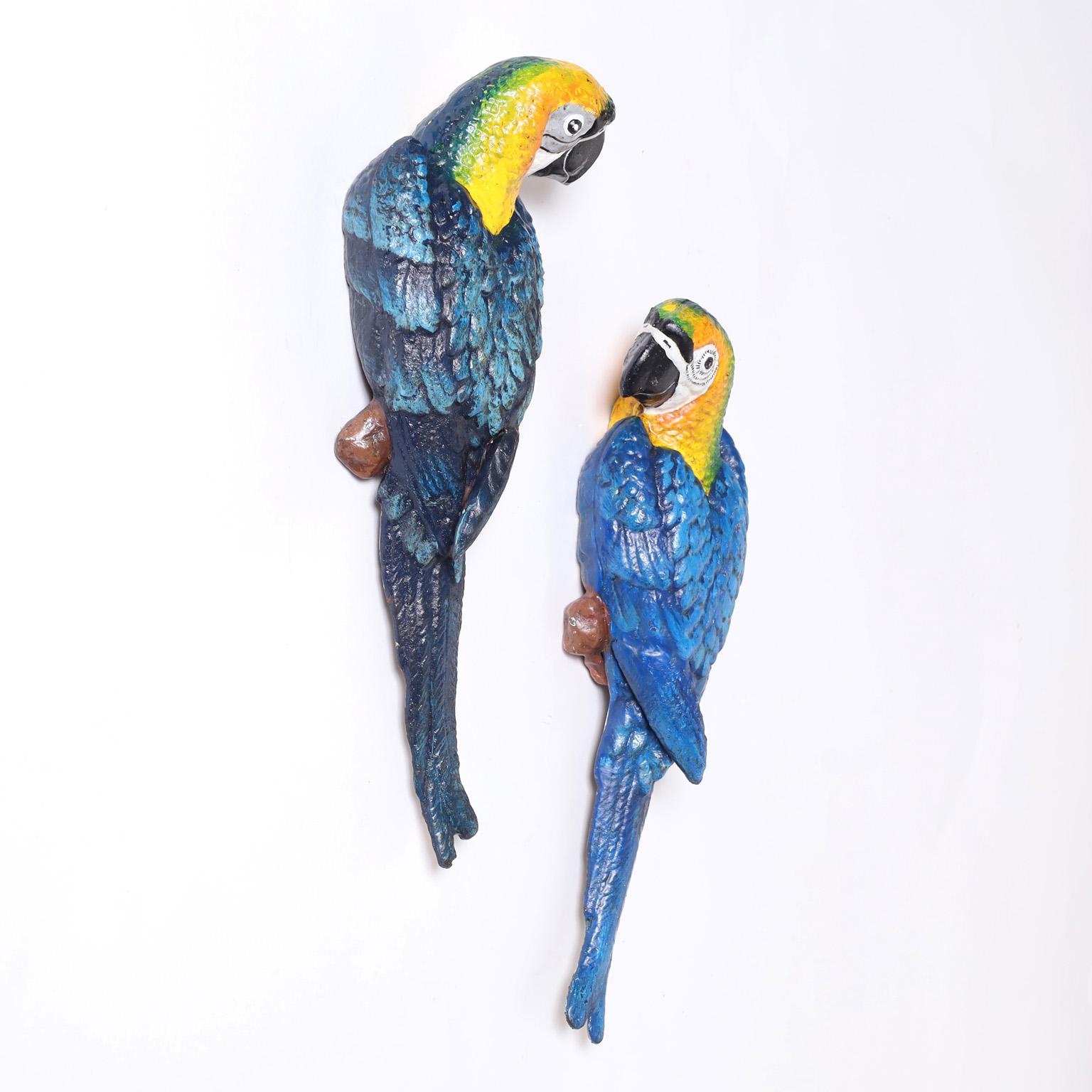 Vintage Pair of Parrot Wall Sculptures For Sale 1