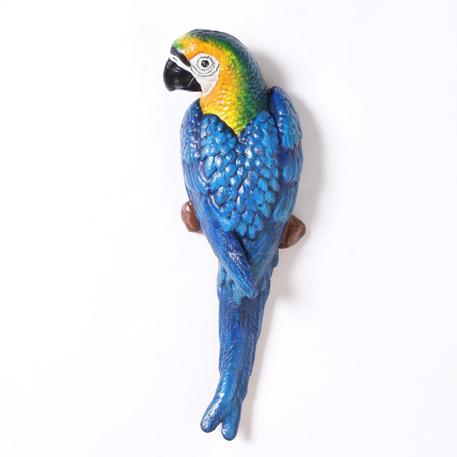 Vintage Pair of Parrot Wall Sculptures For Sale 4