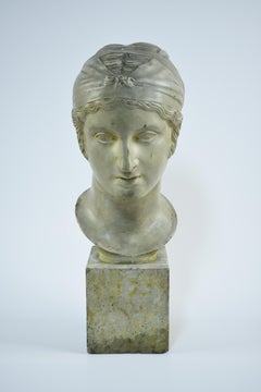 Buste en plâtre vintage de la sculpture "Héra Barberini".