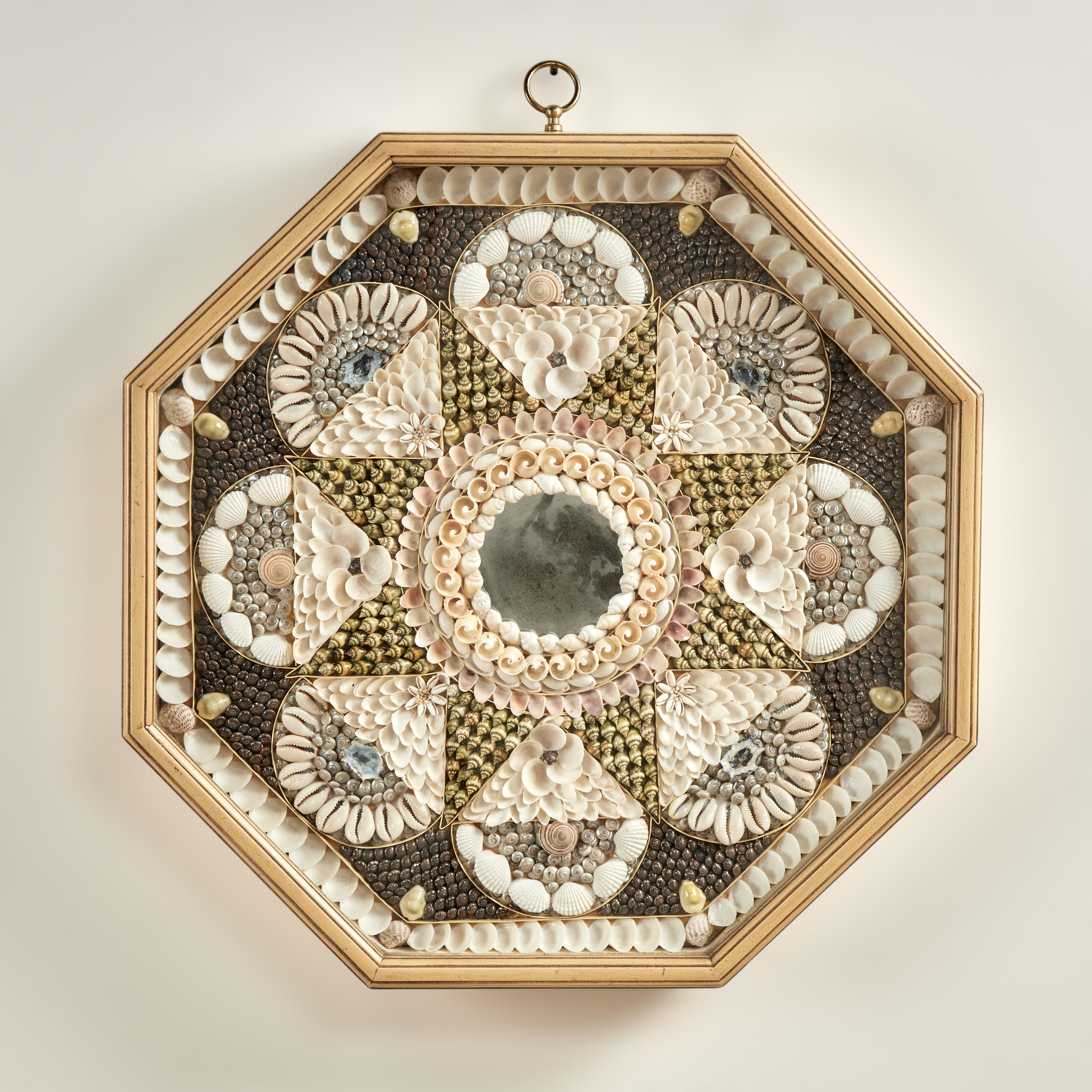 Abstract Sculpture Unknown - Valentin vintage avec miroir pour marins