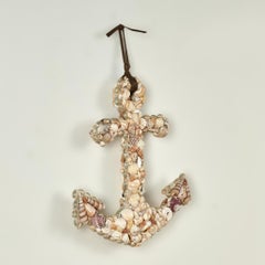 Vintage Seashell Encrusted Sailors Valentine Ship Anchor