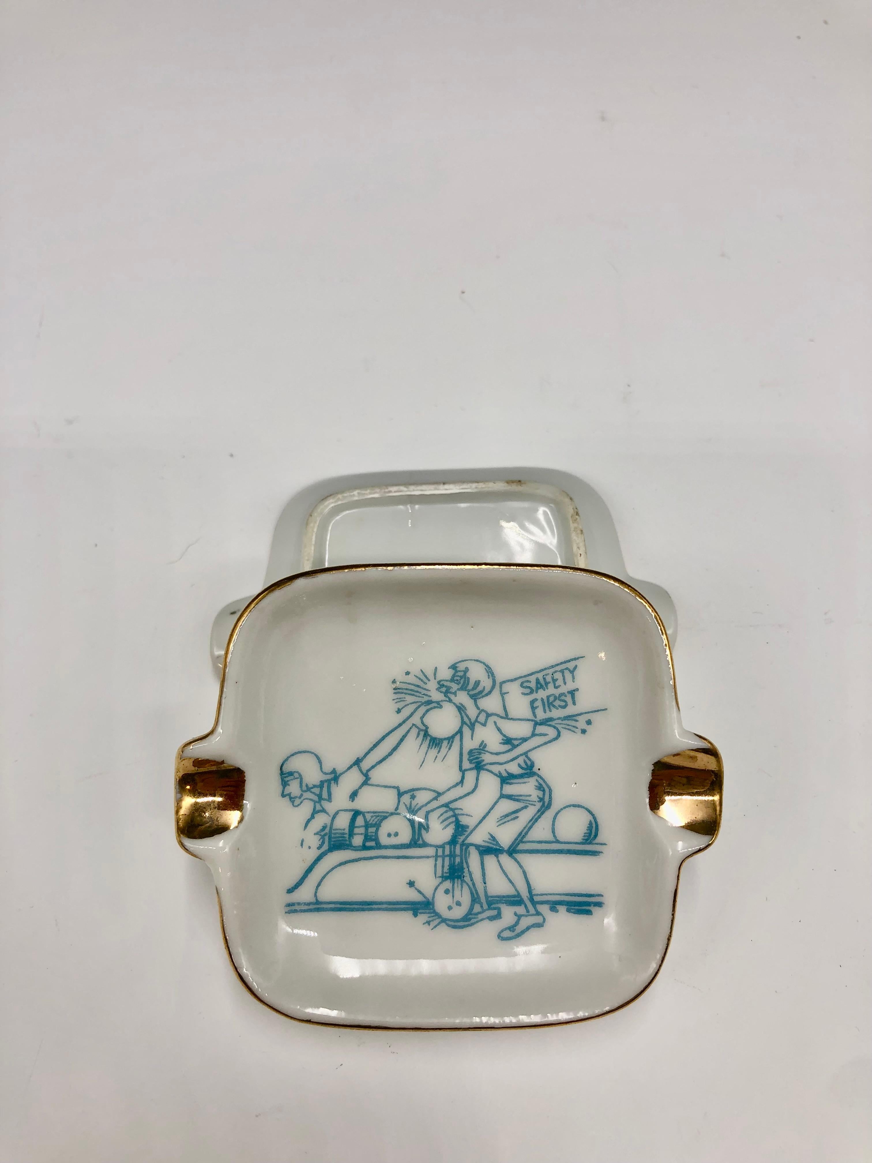 Vintage Set of 1970s Kitsch Porcelain Figurative Ashtrays 1