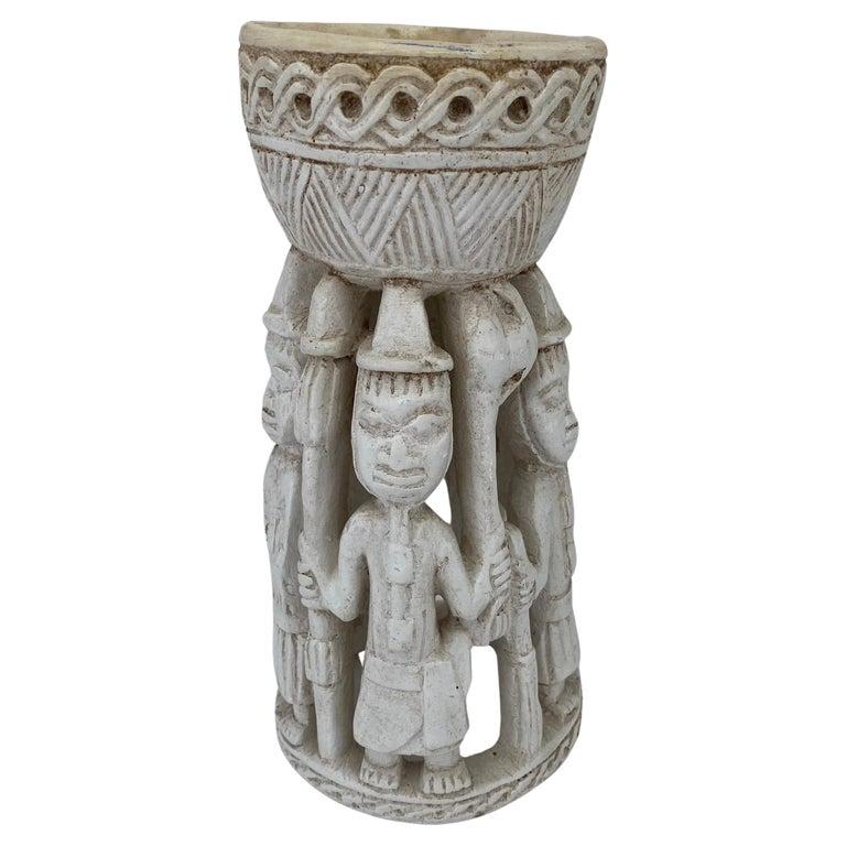 Unknown Still-Life Sculpture - Vintage Tiki Candle Holder, Bowl, or Chalice Warriors