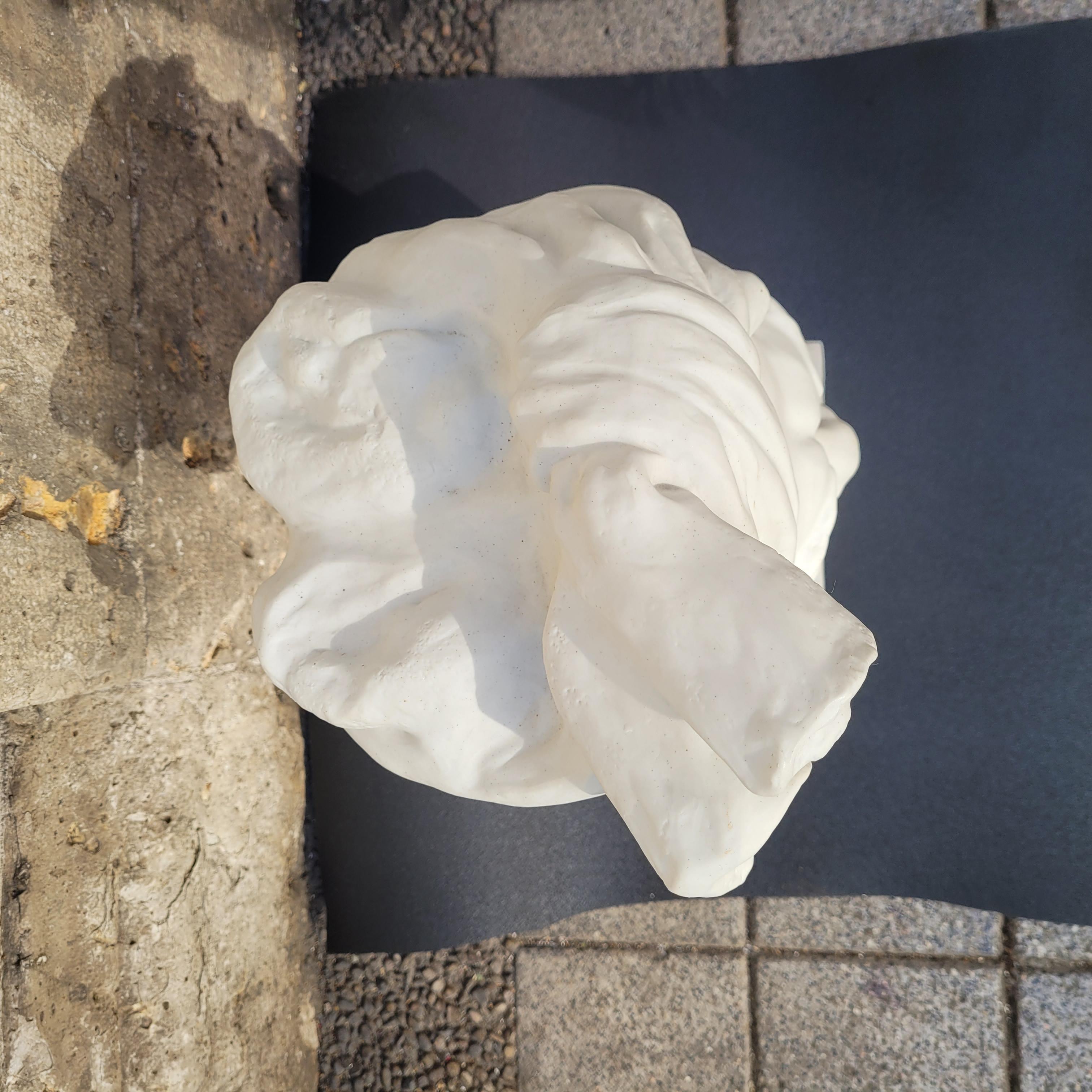 Vintage Sculpture Blanche Buste de Barbade Porcelaine et Plâtre France en vente 15