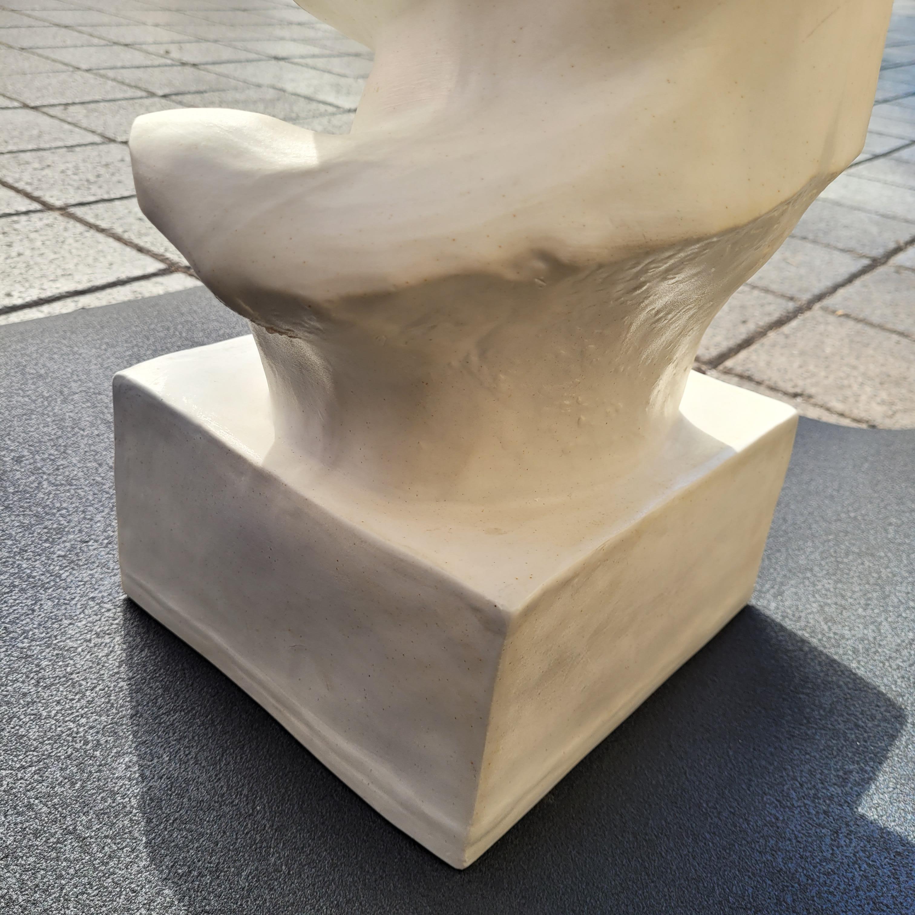 Vintage Sculpture Blanche Buste de Barbade Porcelaine et Plâtre France en vente 17