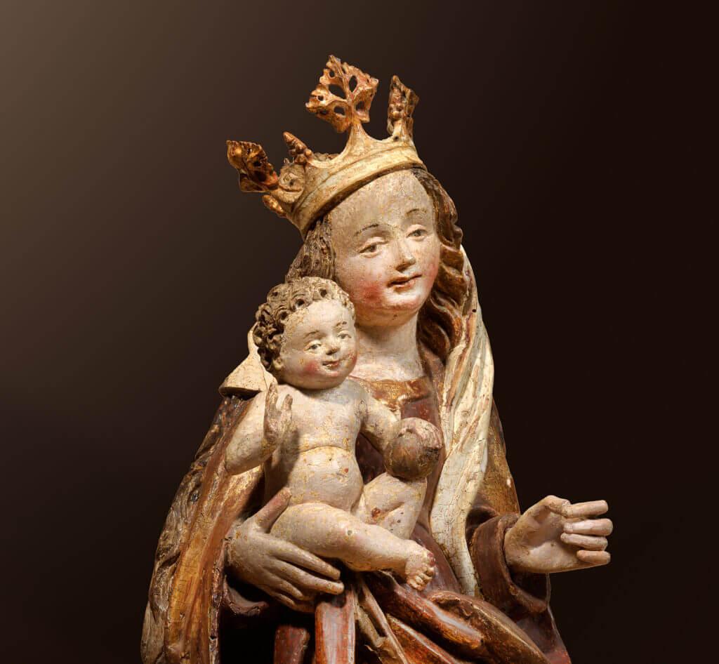 Vierge et enfant - Sculpture de Unknown