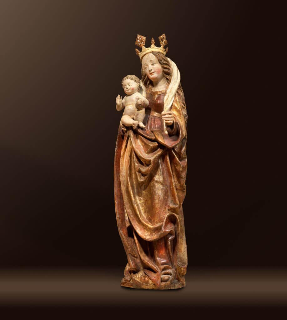 Virgin and Child - Medieval Sculpture by Unknown