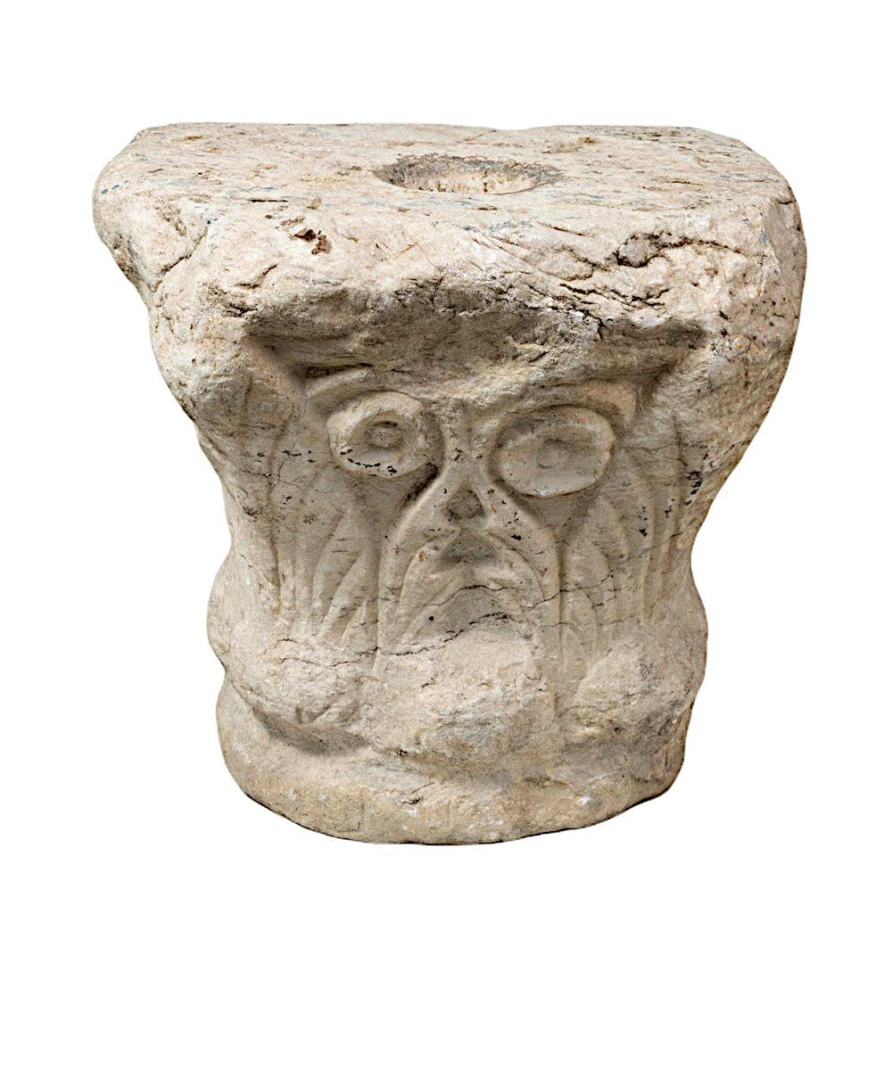 Visigoth capital.  White Marble. - Byzantine Sculpture by Unknown