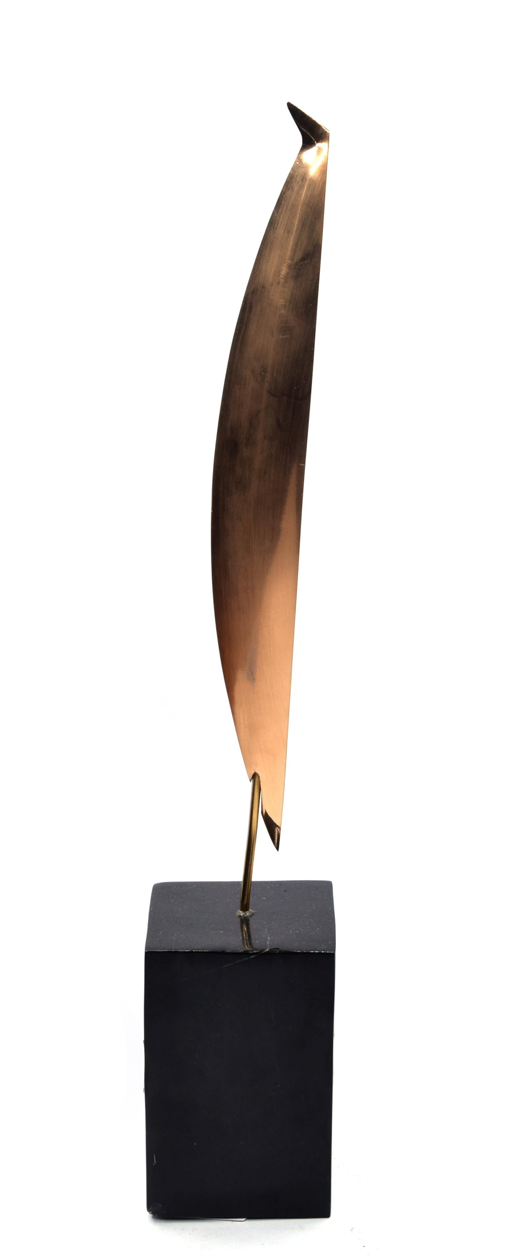 Unknown Abstract Sculpture - Vogel - Original Bronze Sculpture 1970s