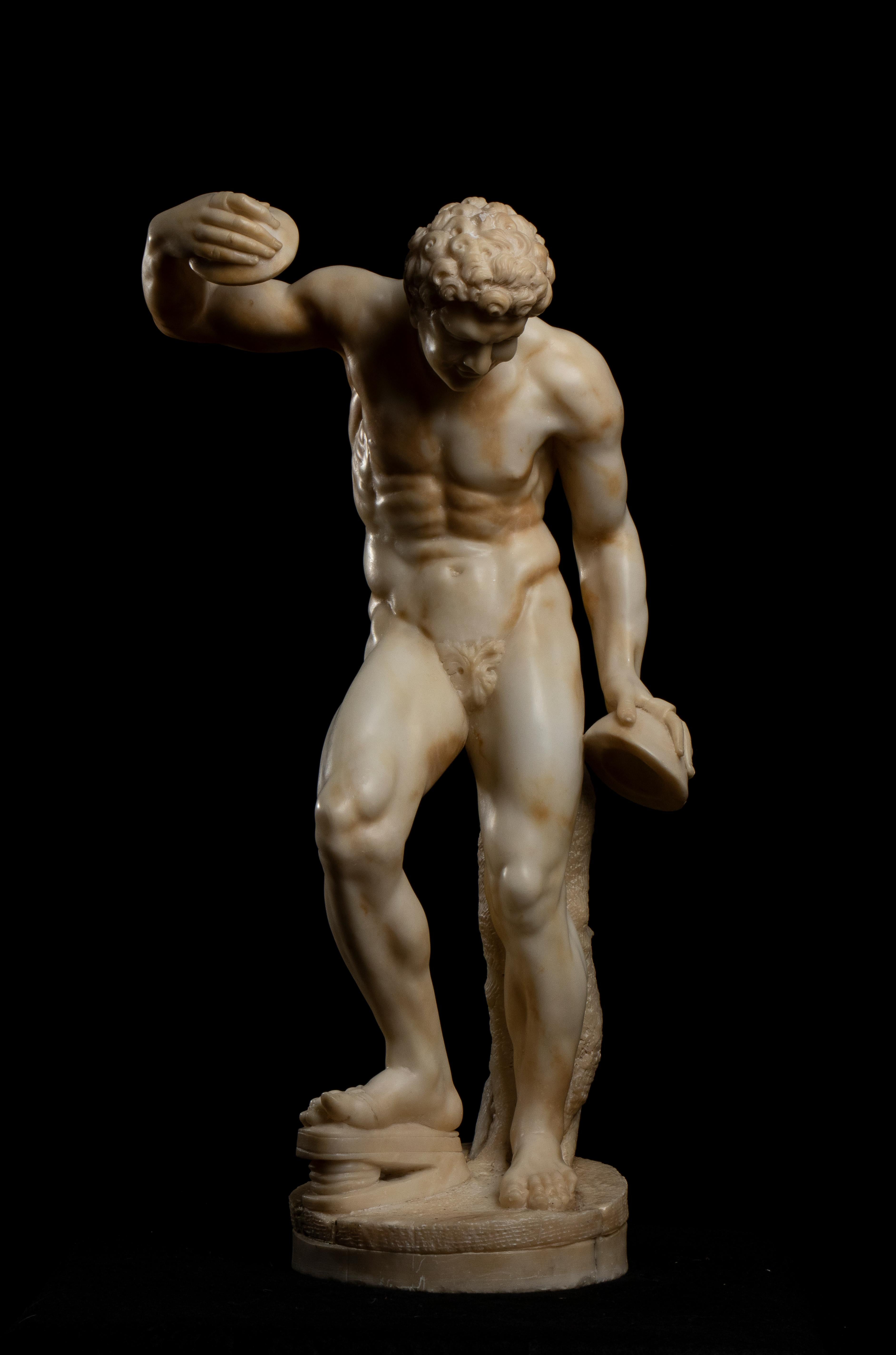 Scultura in marmo bianco di Whiting Satiro danzante Grand Tour Italiano del 19° Classico