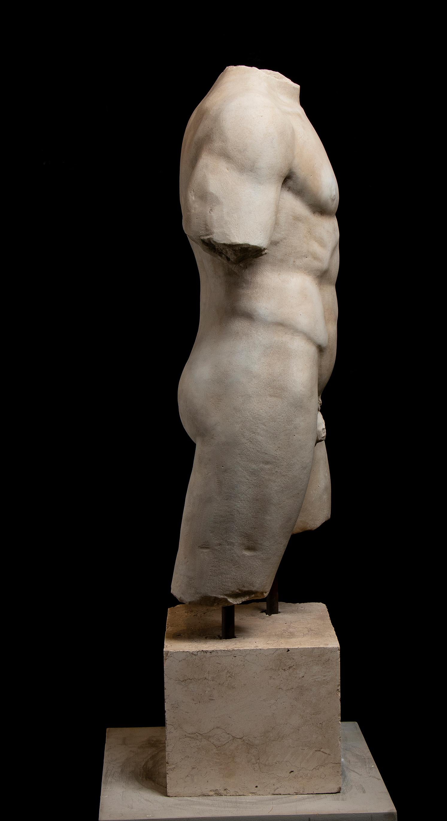 White Carrara Marble Sculpture of Hercules Italian 20th Century For Sale 7