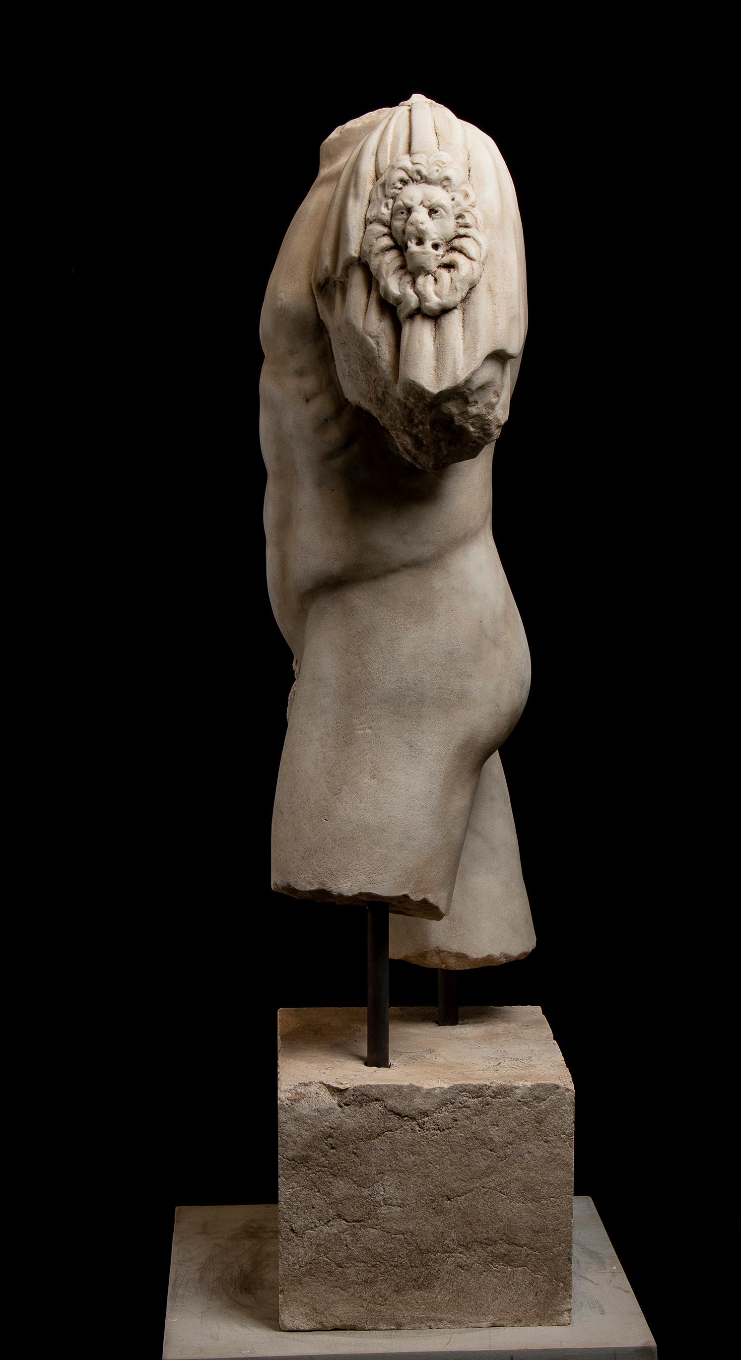 White Carrara Marble Sculpture of Hercules Italian 20th Century For Sale 1