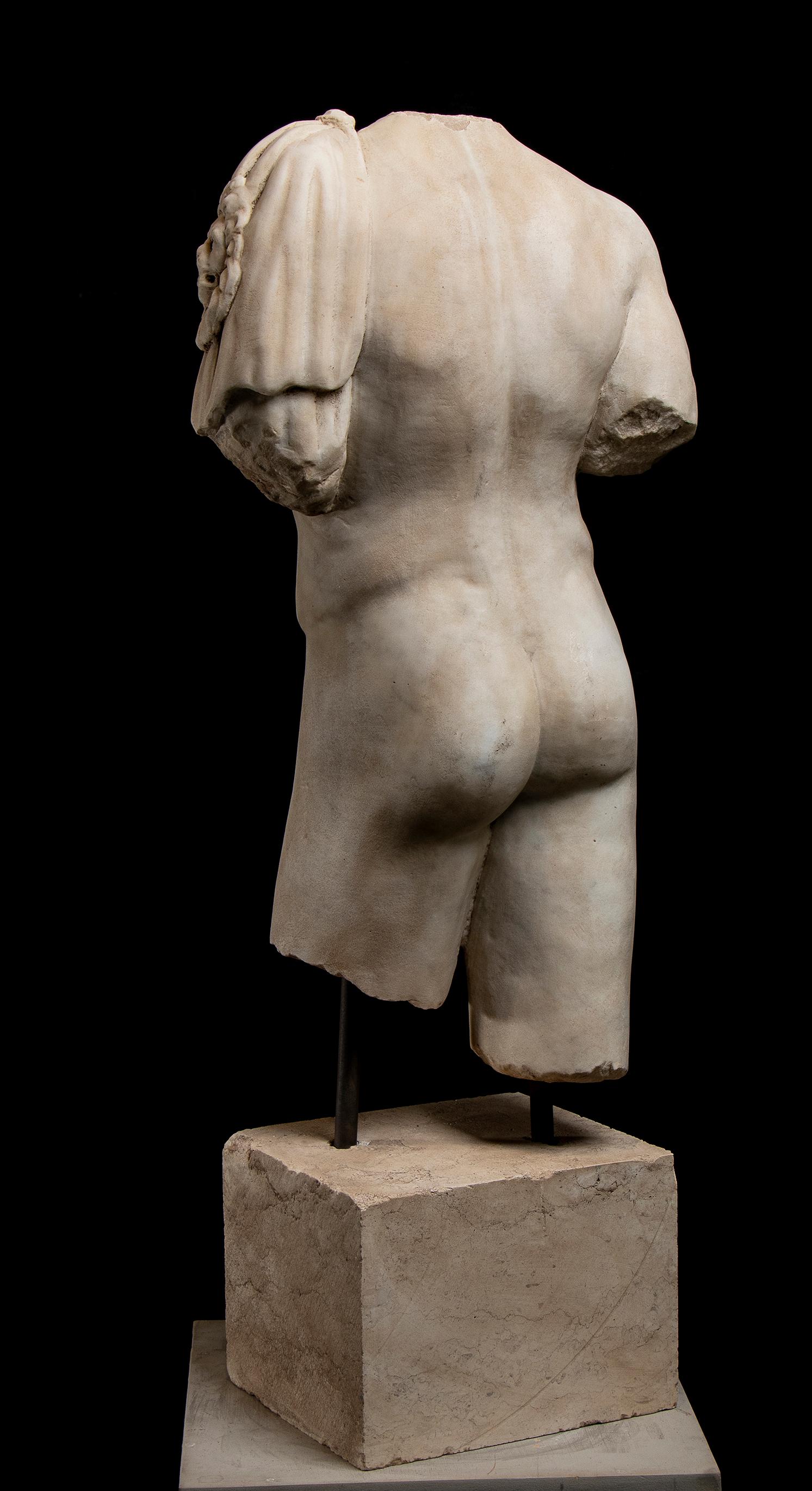 White Carrara Marble Sculpture of Hercules Italian 20th Century For Sale 3