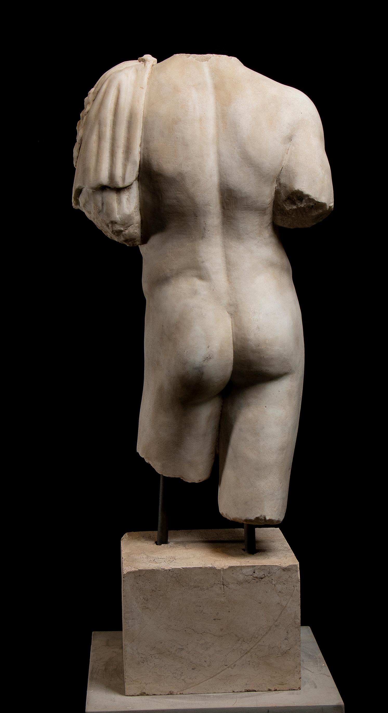 White Carrara Marble Sculpture of Hercules Italian 20th Century For Sale 4