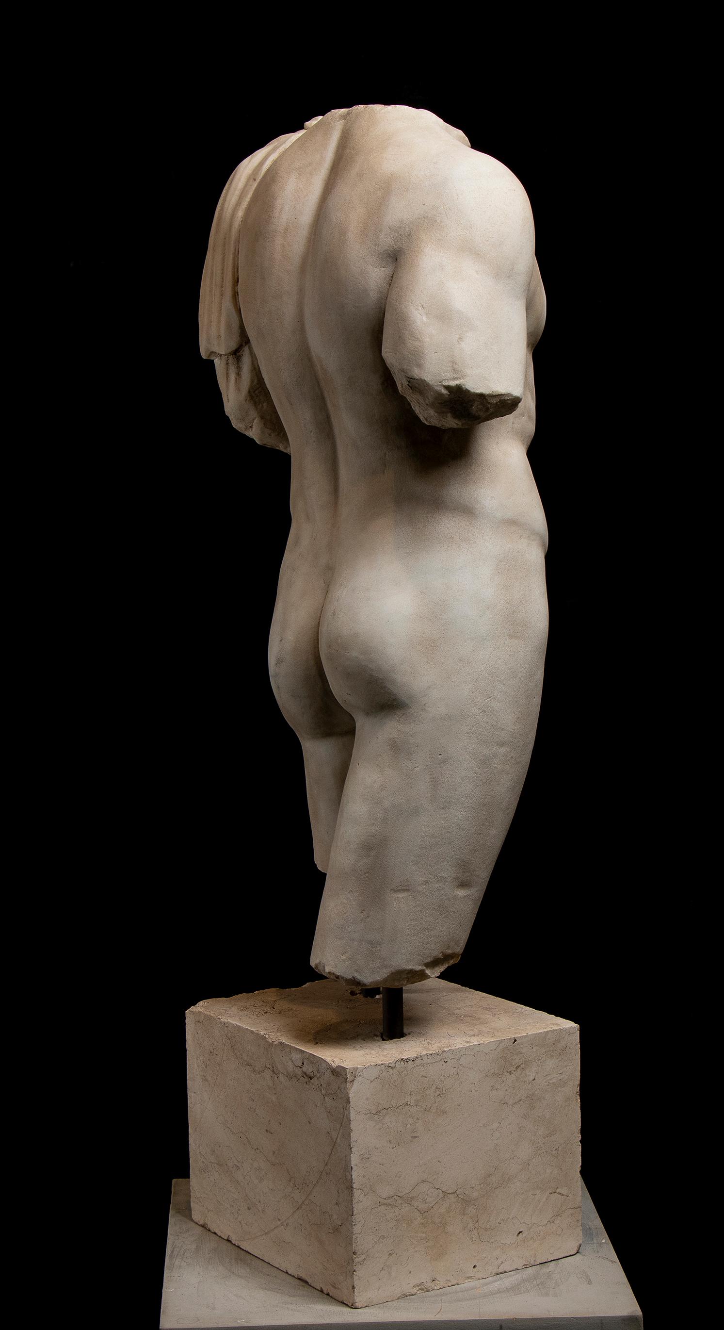 White Carrara Marble Sculpture of Hercules Italian 20th Century For Sale 6