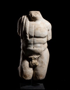 20th Century Greco-Roman Style Classical White Marble Torso Sculpture