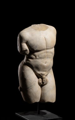 White Marble Italian Torso Sculpture Classical Style Grand Tour Size 20th