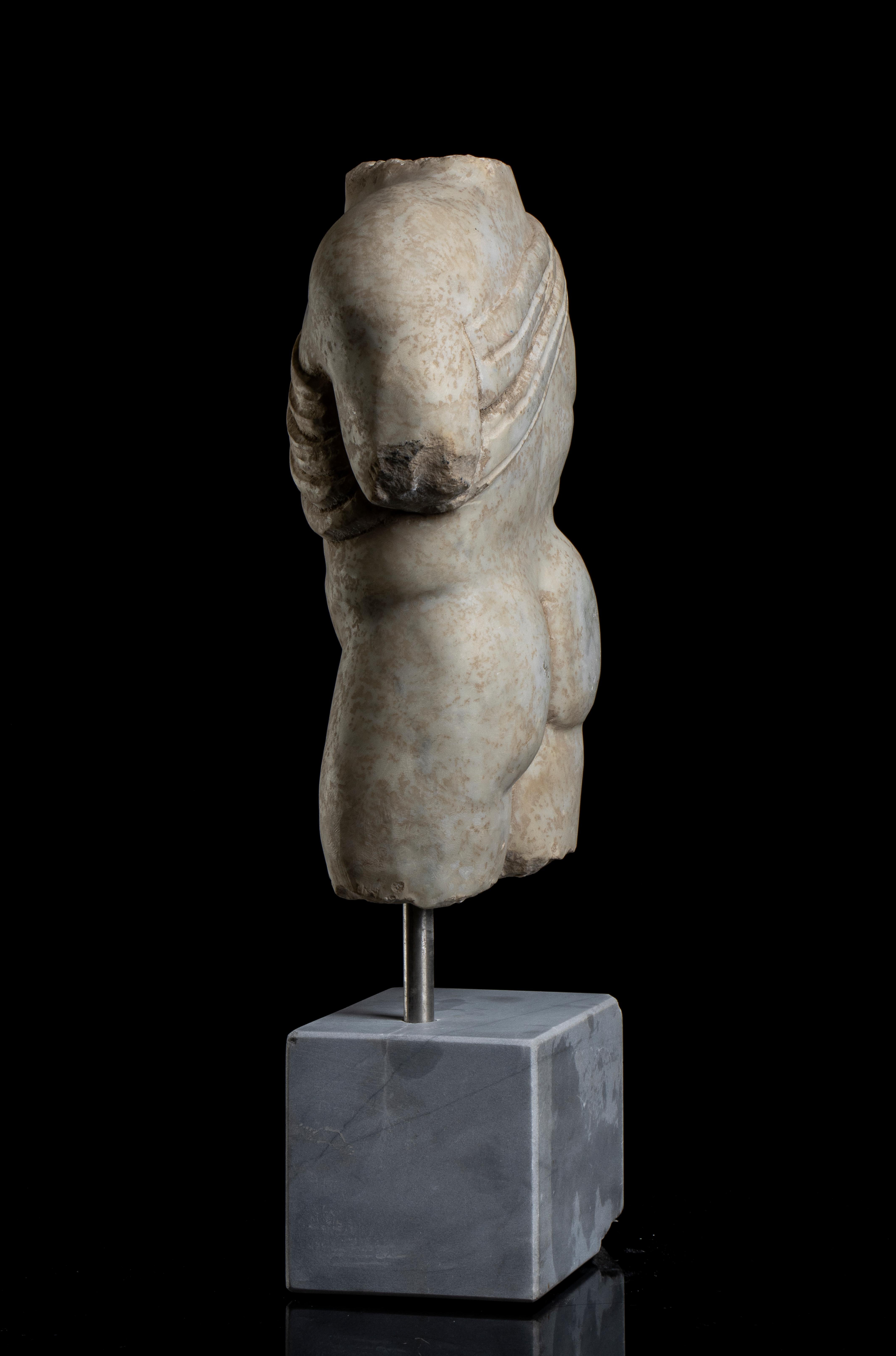 White Marble Nude Torso Sculpture Apollo Grand Tour Style Classical 20th Italian For Sale 10
