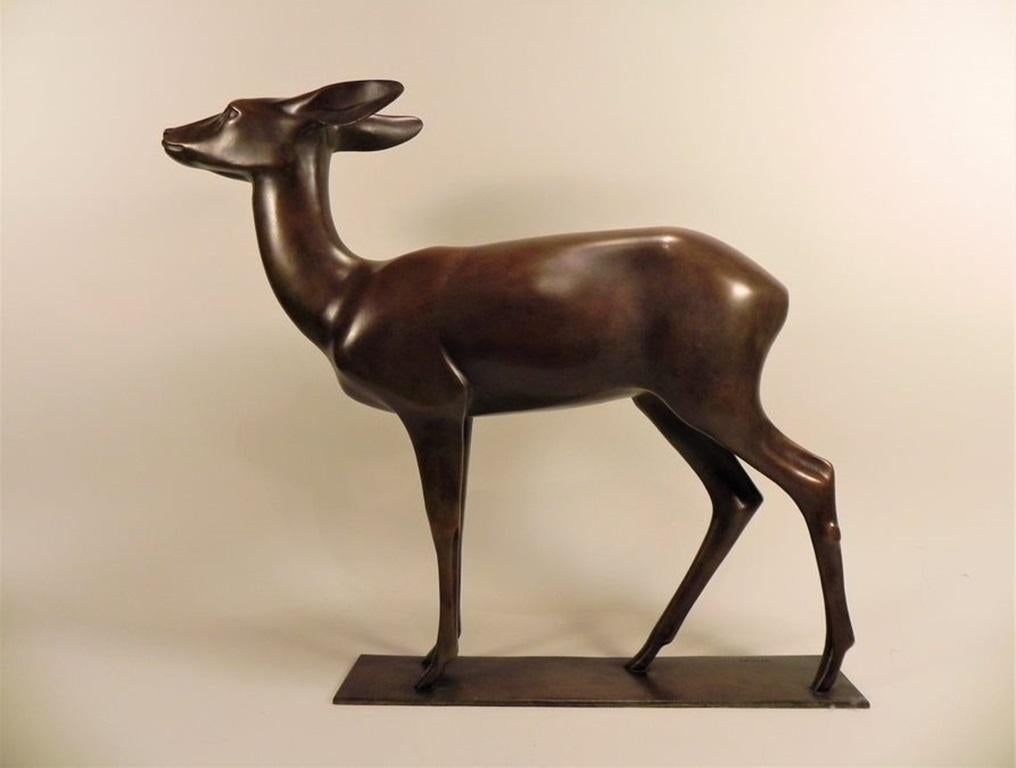 Wilhelm KRIEGER (A) (1877-1945) Cerf Vers 1920 - Sculpture de Unknown