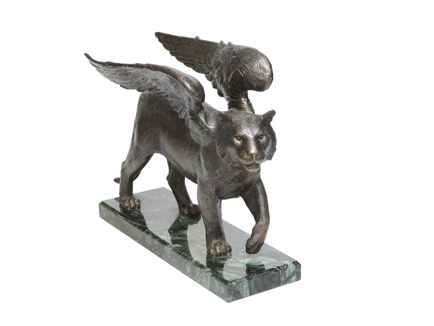 Winged Tiger, Bronze Sculpture by Volodymyr Mykytenko, 2010 For Sale 1