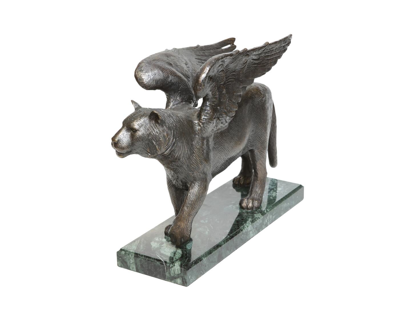 Winged Tiger, Bronze Sculpture by Volodymyr Mykytenko, 2010 For Sale 1