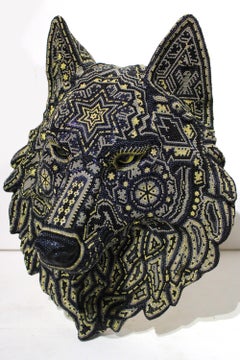 WOLF HEAD from RICK WOLFRYD COLLECTION, HUCHOL, WALL SCULPTURE, ANIMAL ART, 2026
