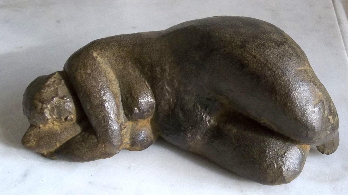 Woman sleeping - Modern Sculpture by Unknown