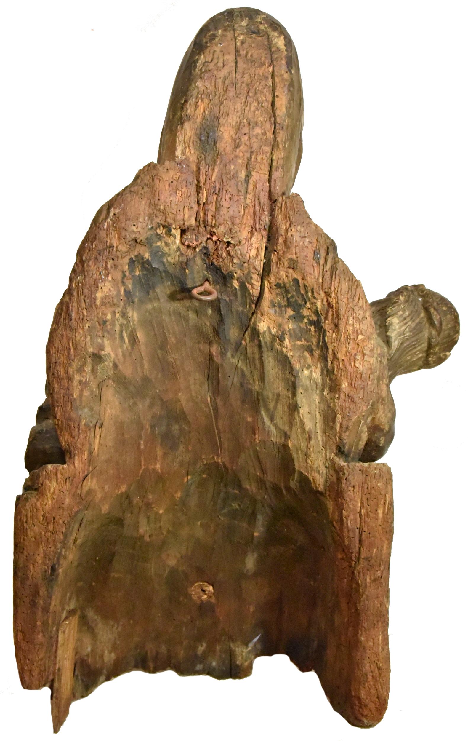 Wooden Pieta, Austria Around 1450  - Brown Figurative Sculpture by Unknown