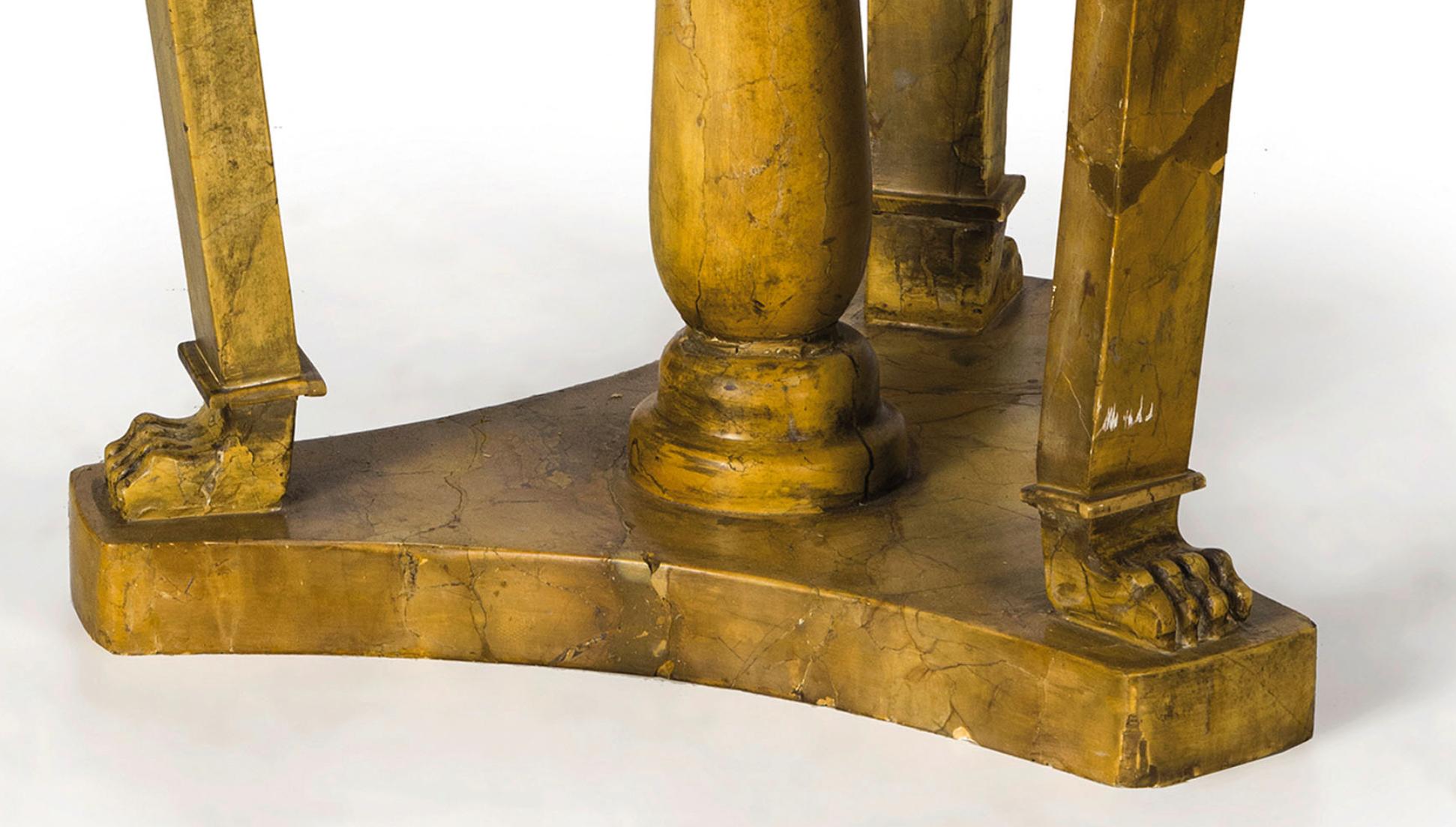 Yellow Marble Sculpture of Trypod Follower Of Luigi Valadier 1