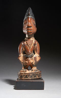 Yoruba People, Nigeria, Carved Twin figure "Ibeji".